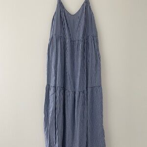Blue Gingham Maxi Dress